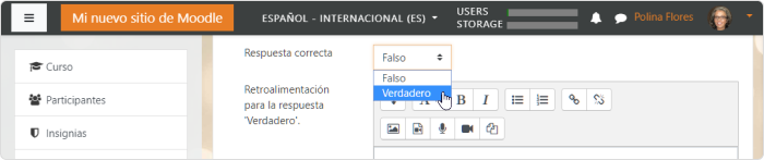 Respuesta correcta Definir la respuesta correcta