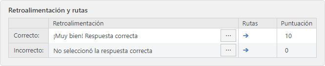 Puedes configurar un mensaje de retroalimentación único para cada pregunta iSpring QuizMaker permite mensajes de retroalimentación únicos para cada pregunta