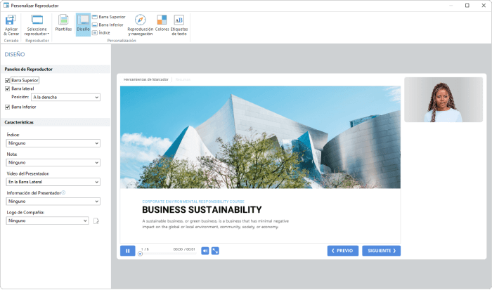 Eligiendo el diseño en iSpring Suite