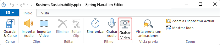 Video editor de iSpring Suite