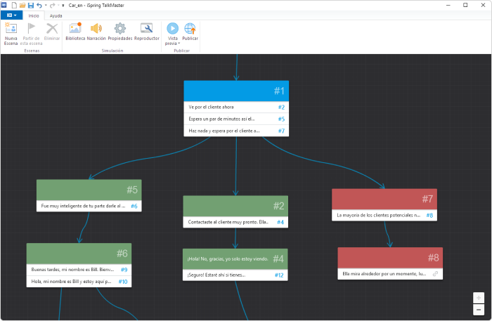 Creando un arbol de diálogo en iSpring TalkMaster