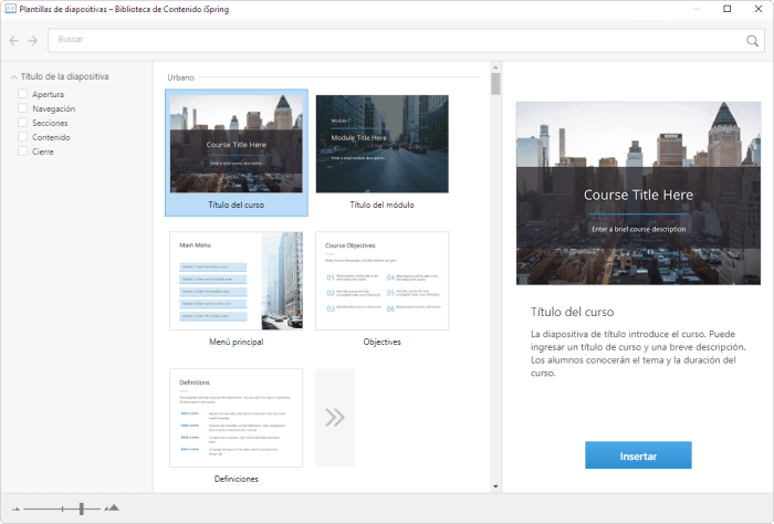 Plantillas listas para usar en iSpring Content Library