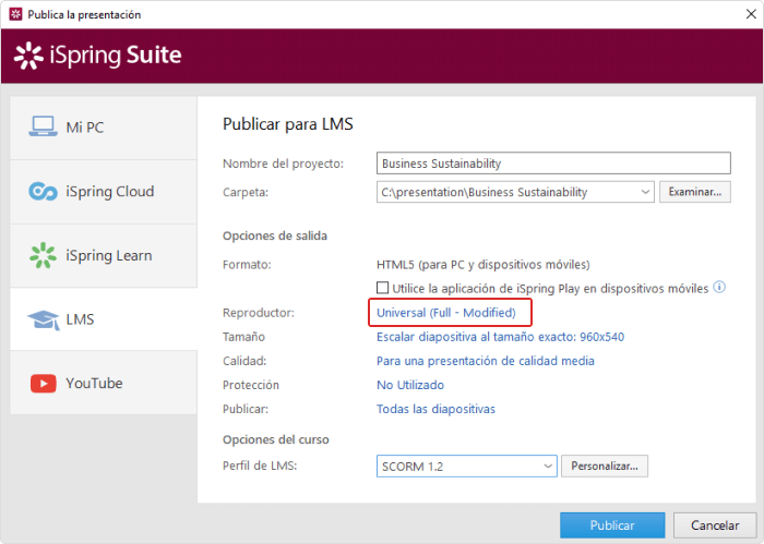 Convertir mp4 en SCORM