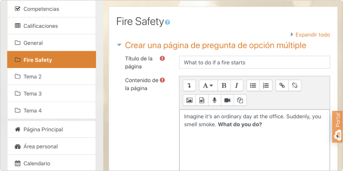 Crea una página de preguntas Crea una página de preguntas