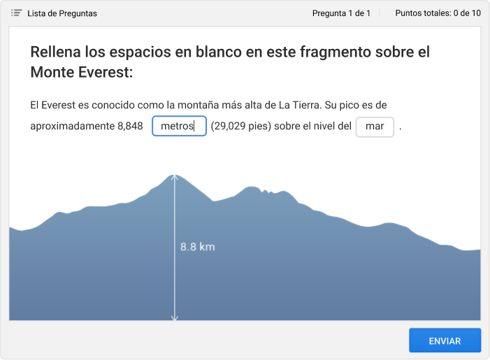 Rellene los Espacios en Blanco