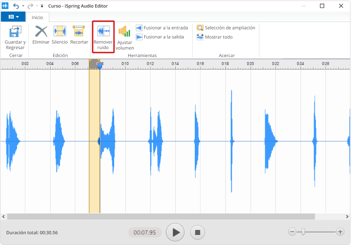 Remover ruido de fondo en iSpring Suite