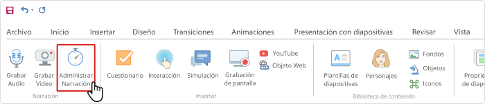 Ícono Administrar Narración