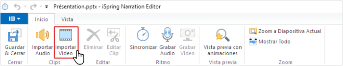 Cómo importar un video pre-grabado
