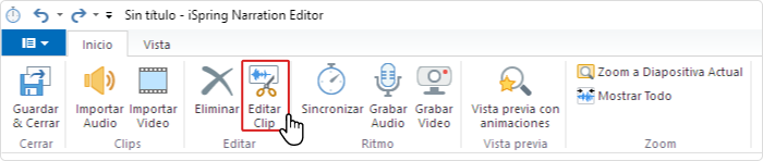 Editor de Narración de iSpring