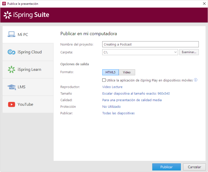 Cómo Publicar Clases en Video en iSpring