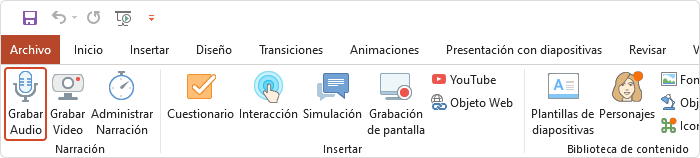 Grabando narración de audio Grabando narración de audio en iSpring Suite