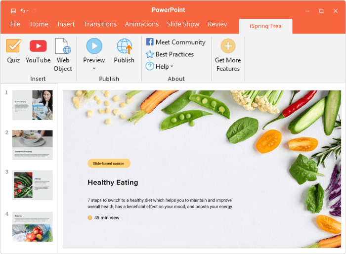 Herramienta de autor para SCORM Herramienta de autor para SCORM iSpring Free