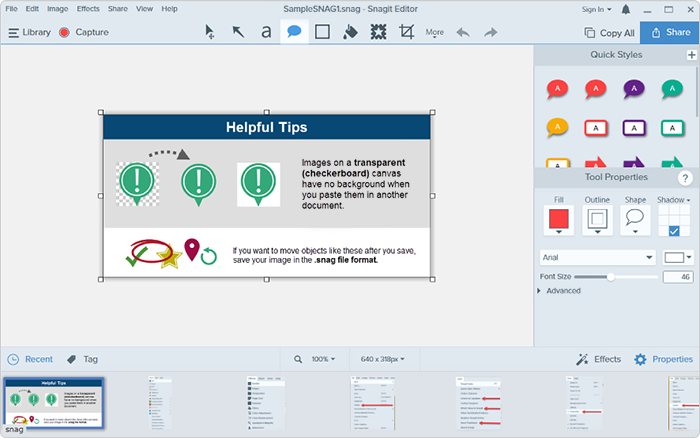 Un ejemplo de software educativo de tutorial: Snagit