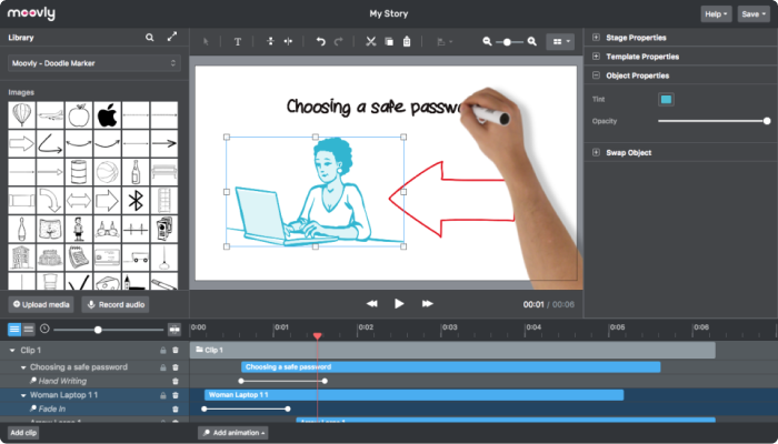 Un ejemplo de software educativo de tutorial: Moovly