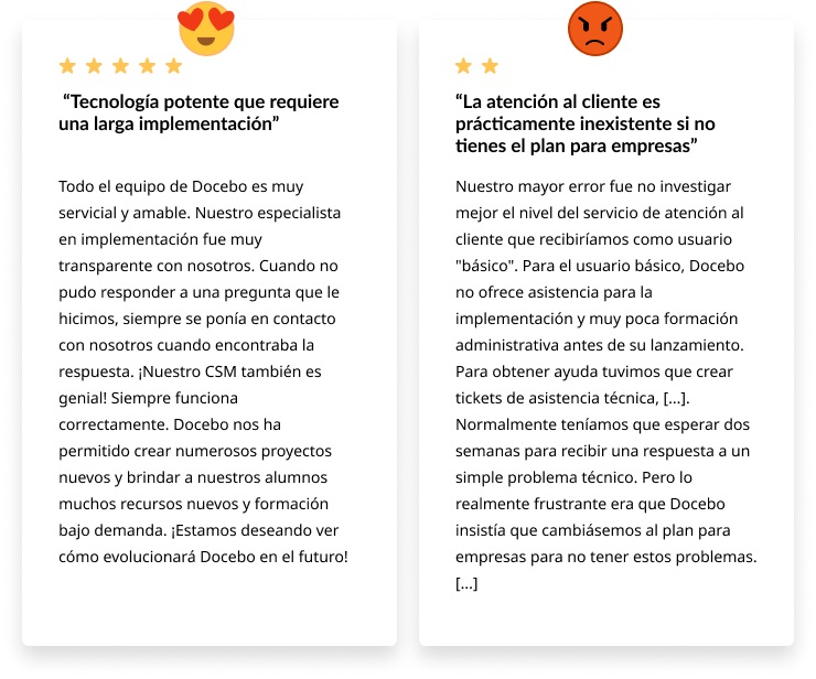 Pros y contras de Docebo LMS Pros y contras de Docebo LMS