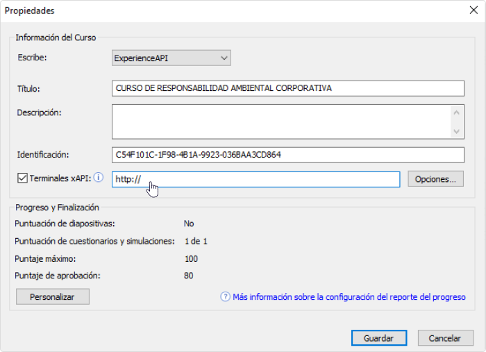 endpoint xAPI en iSpring Suite