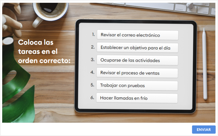 El modelo de día laborable de un representante de ventas de iSpring El modelo de día laborable de un representante de ventas de iSpring