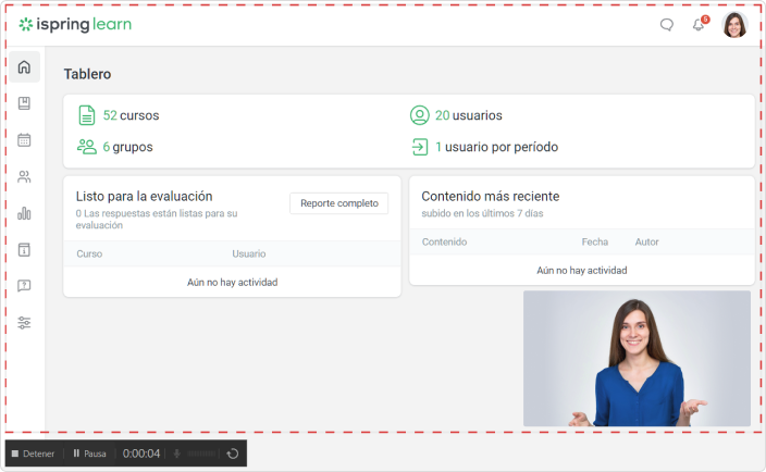 Demostración del estudio de vídeo de iSpring Suite Vídeo de imagen en imagen hecho con el editor de vídeo de iSpring Suite