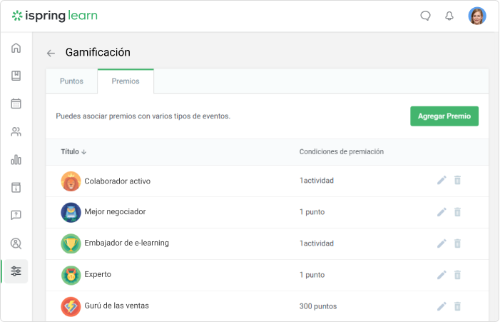 Gamificación en iSpring Learn Gamificación en iSpring Learn