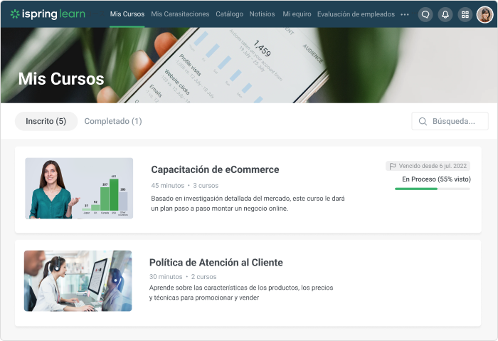 iSpring Learn iSpring Learn - plataforma LCMS