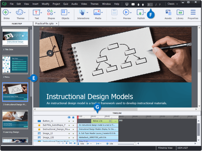 Adobe Captivate Un ejemplo de software educativo: Adobe Captivate