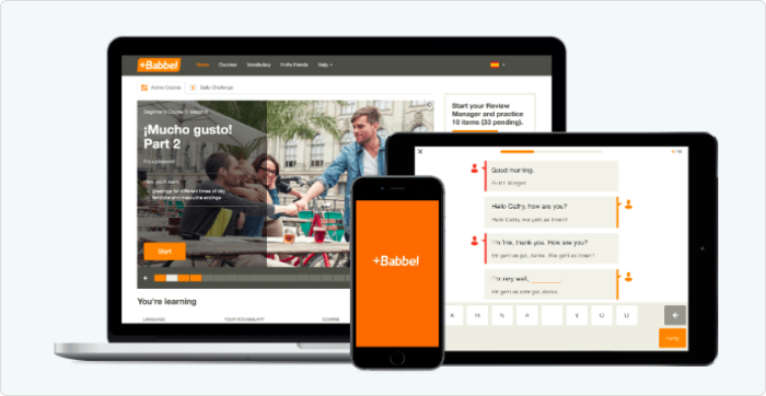 Babbel Un ejemplo de software educativo: Babbel