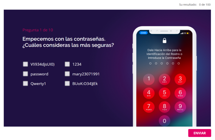 Diapositiva de un cuestionario de seguridad cibernética Cuestionario de seguridad cibernética