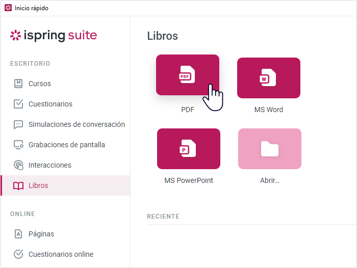 Convertir pdf a scorm con iSpring Suite