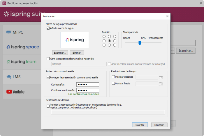 Protección del contenido en iSpring Suite Protección del contenido en iSpring Suite