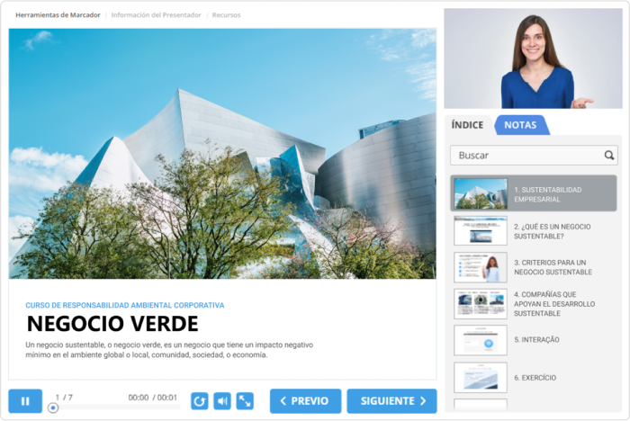 Un curso en línea creado con iSpring Suite Cursos en línea para el aula invertida