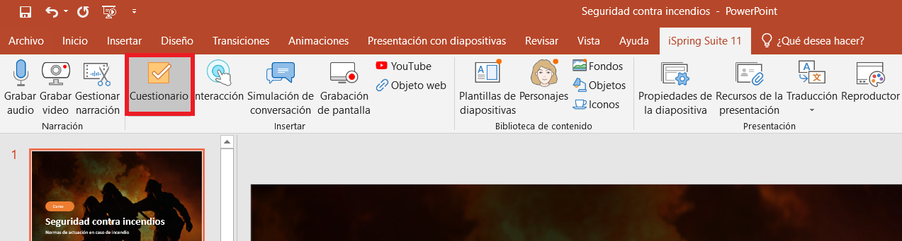 iSpring Suite Añade un cuestionario con iSpring Suite