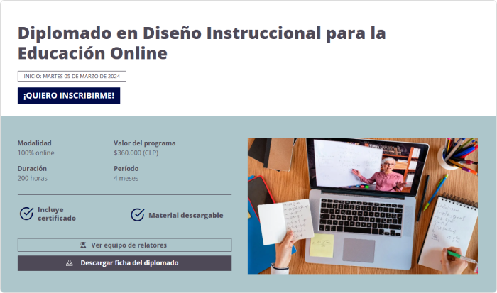 Diplomado en Diseño Instruccional para la Educación Online – Educación Chile