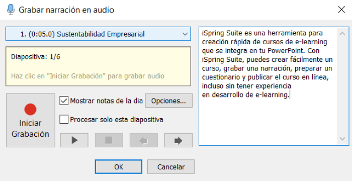 Grabar narración en powerpoint con iSpring Suite