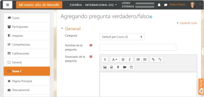 Pregunta verdadero/falso Crear un examen con verdadero y falso