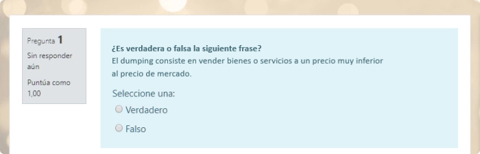 Verdadero/falso Una pregunta verdadero/falso