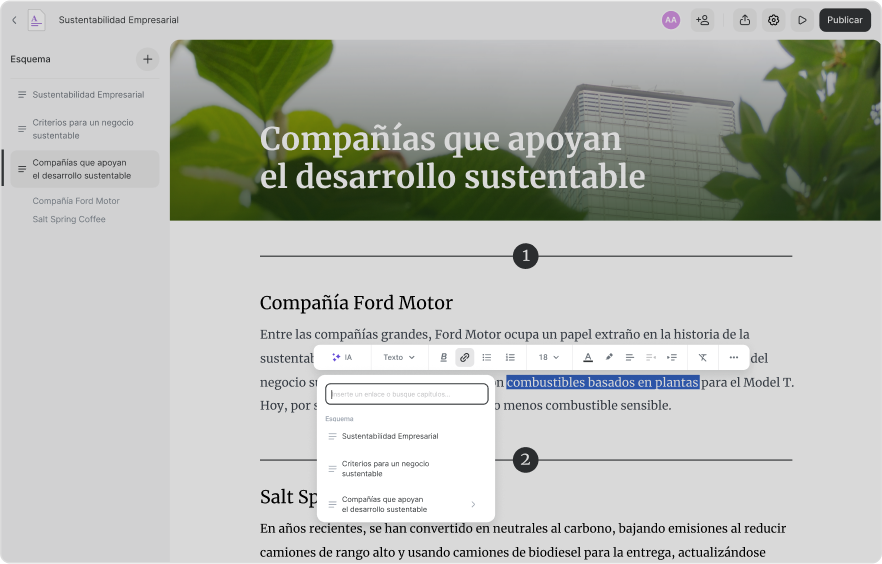 Enlaces internos a los artículos de la BC