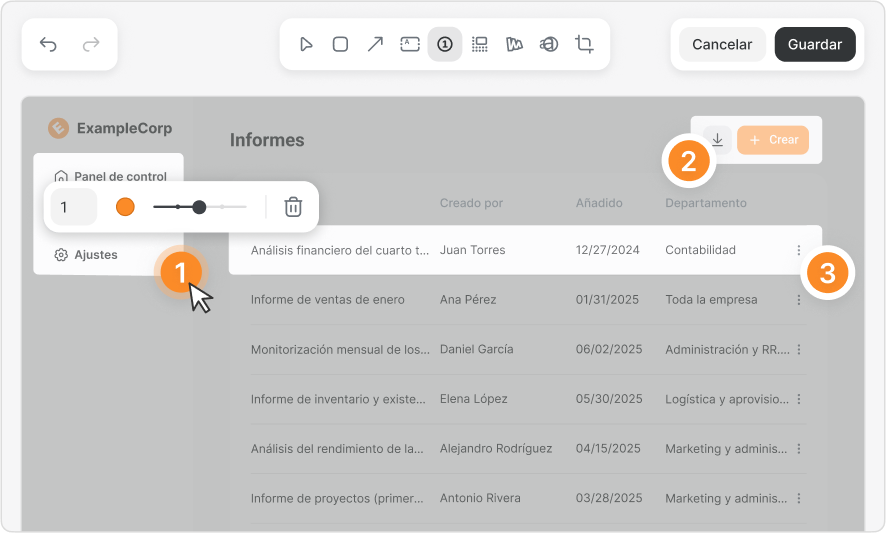 Herramientas de anotación en el editor de imágenes