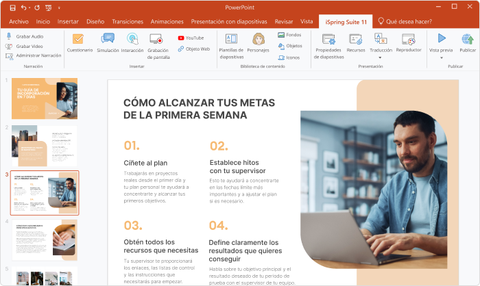 Interfaz de iSpring Suite
