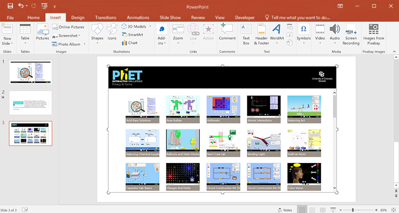 Complementos de powerpoint: PhET Interactive Simulations