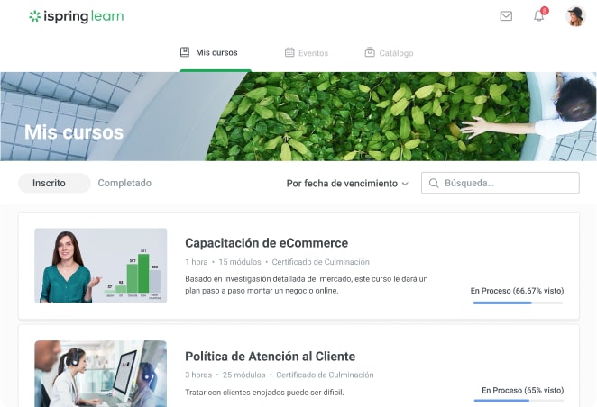 LMS para formación en línea corporativa | iSpring Learn